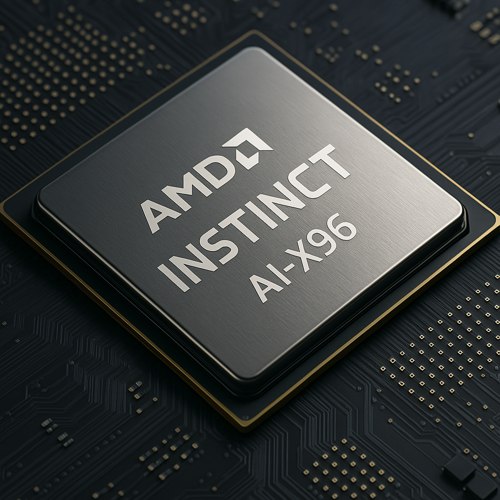 Chip AMD para IA instinct AI-X96 (ilustração criado por Teg6 com ChatGPT 4o)