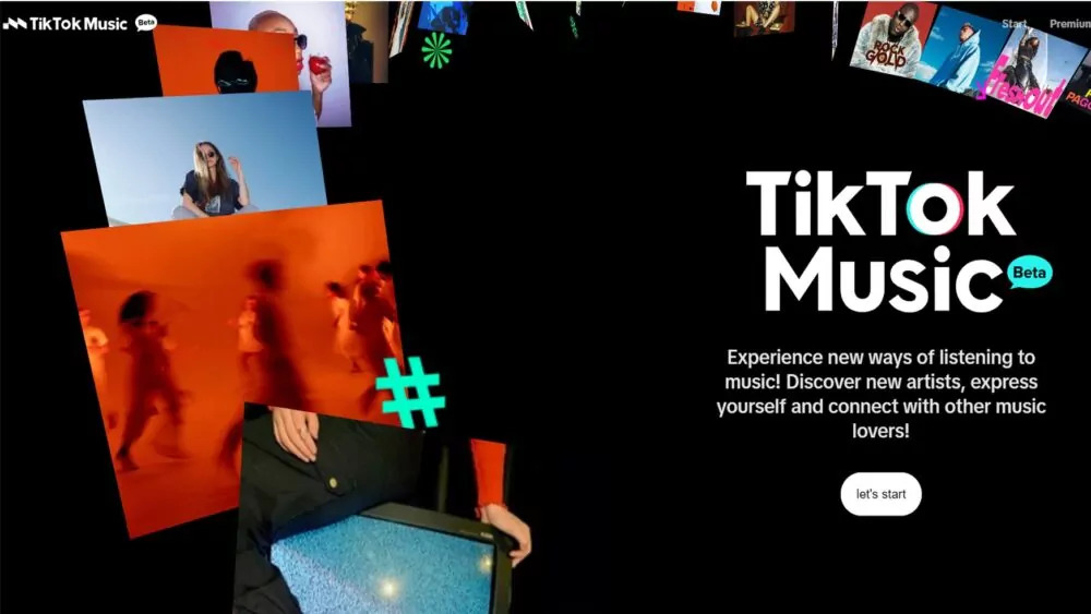 Página Inicial do TikTok Music